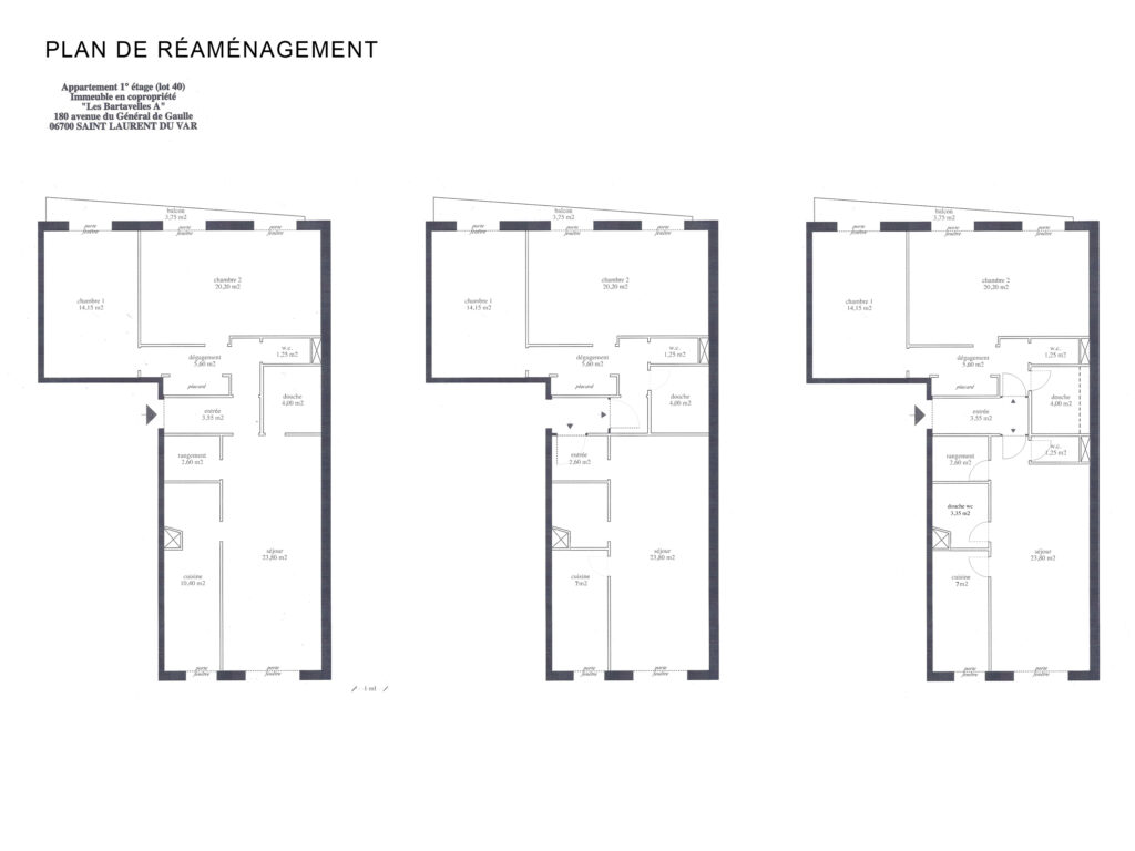 Plan d'architecture - réaménagement d'un appartement